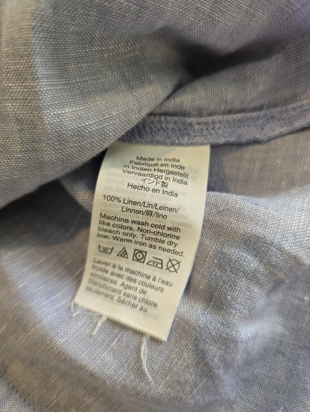 Baird McNutt J.Crew Irish Linen Light Blue Button-Down Shirt Womens size 2